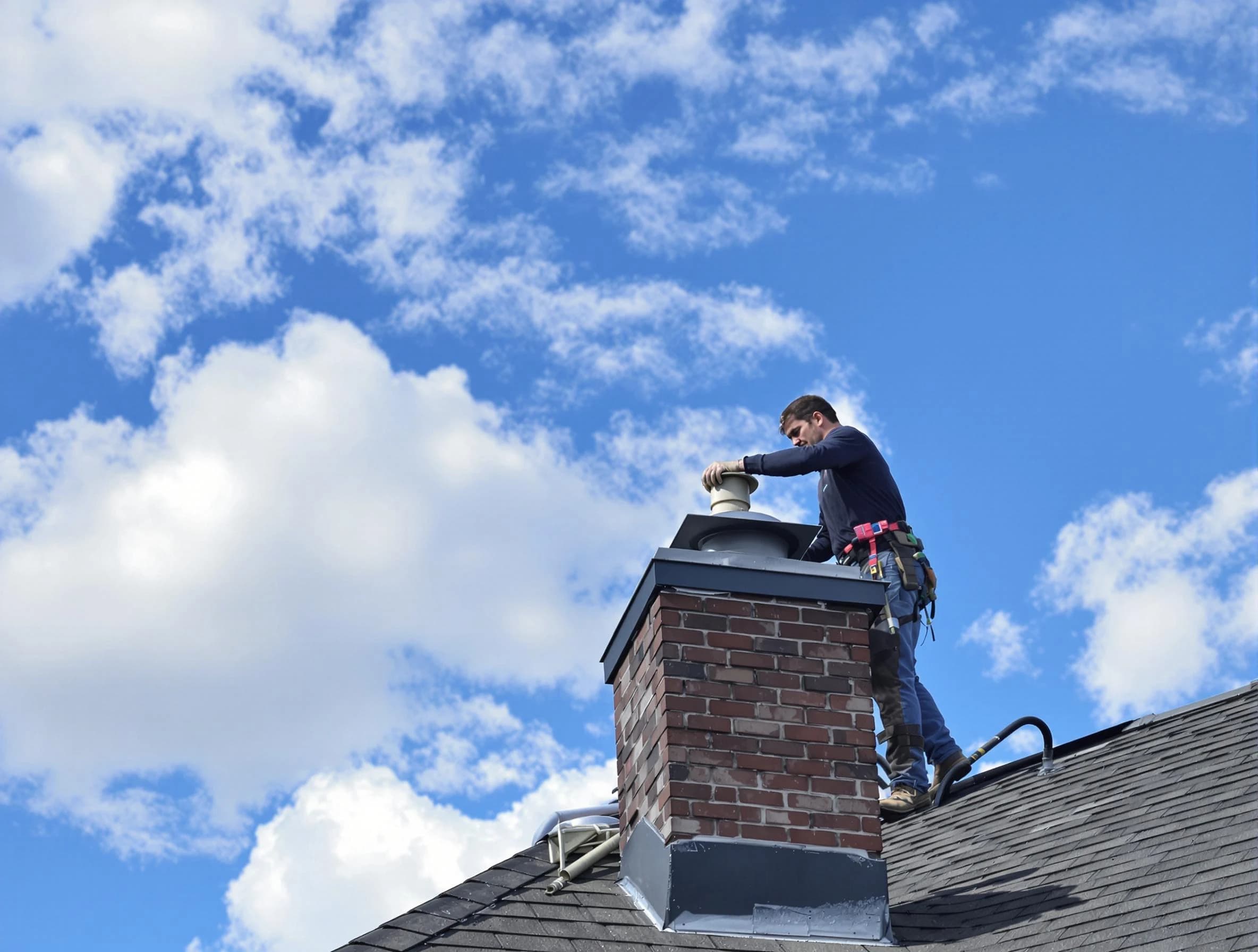 White Oak Chimney Sweep installing a sturdy chimney cap in White Oak, PA
