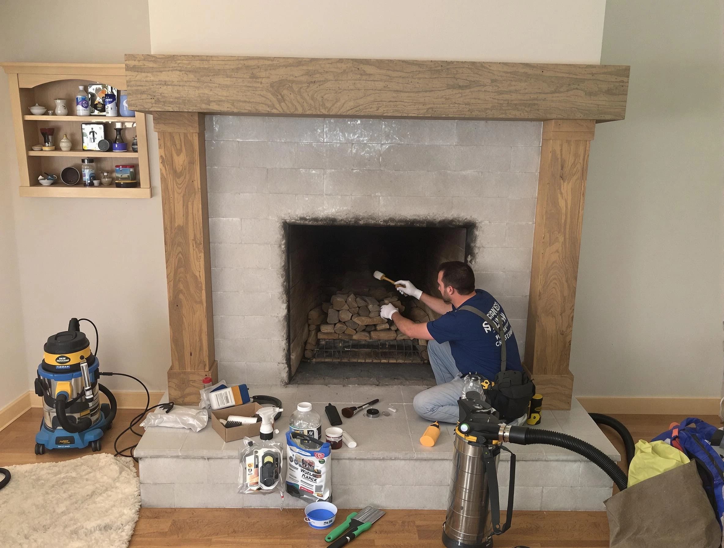 Detailed creosote removal process by White Oak Chimney Sweep in White Oak, PA