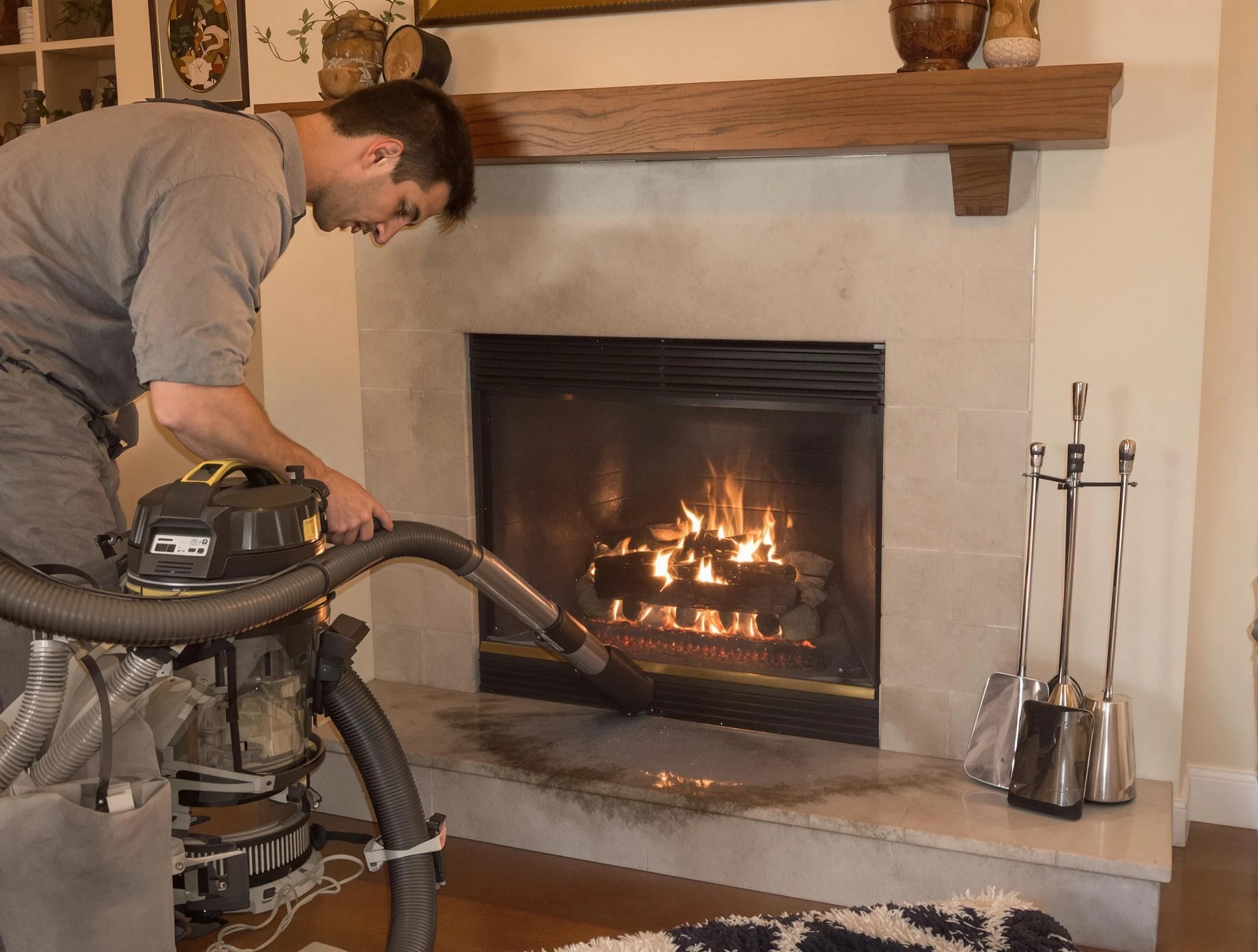 Routine fireplace upkeep by White Oak Chimney Sweep in White Oak, PA