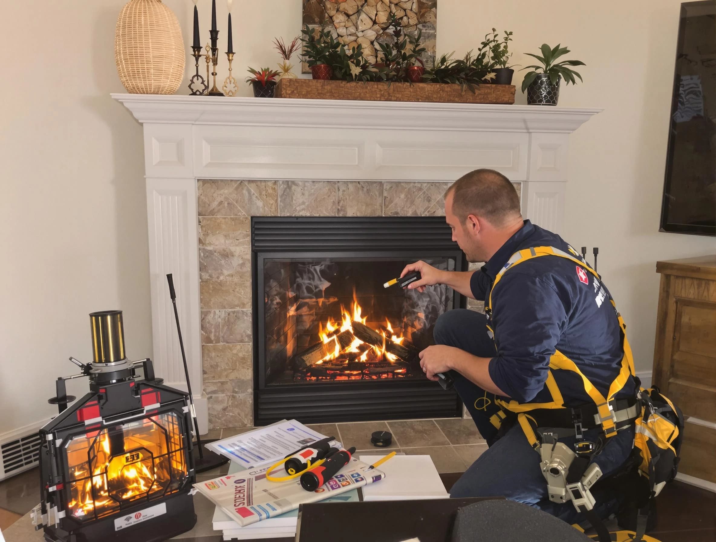 Safety-focused fireplace inspection by White Oak Chimney Sweep in White Oak, PA