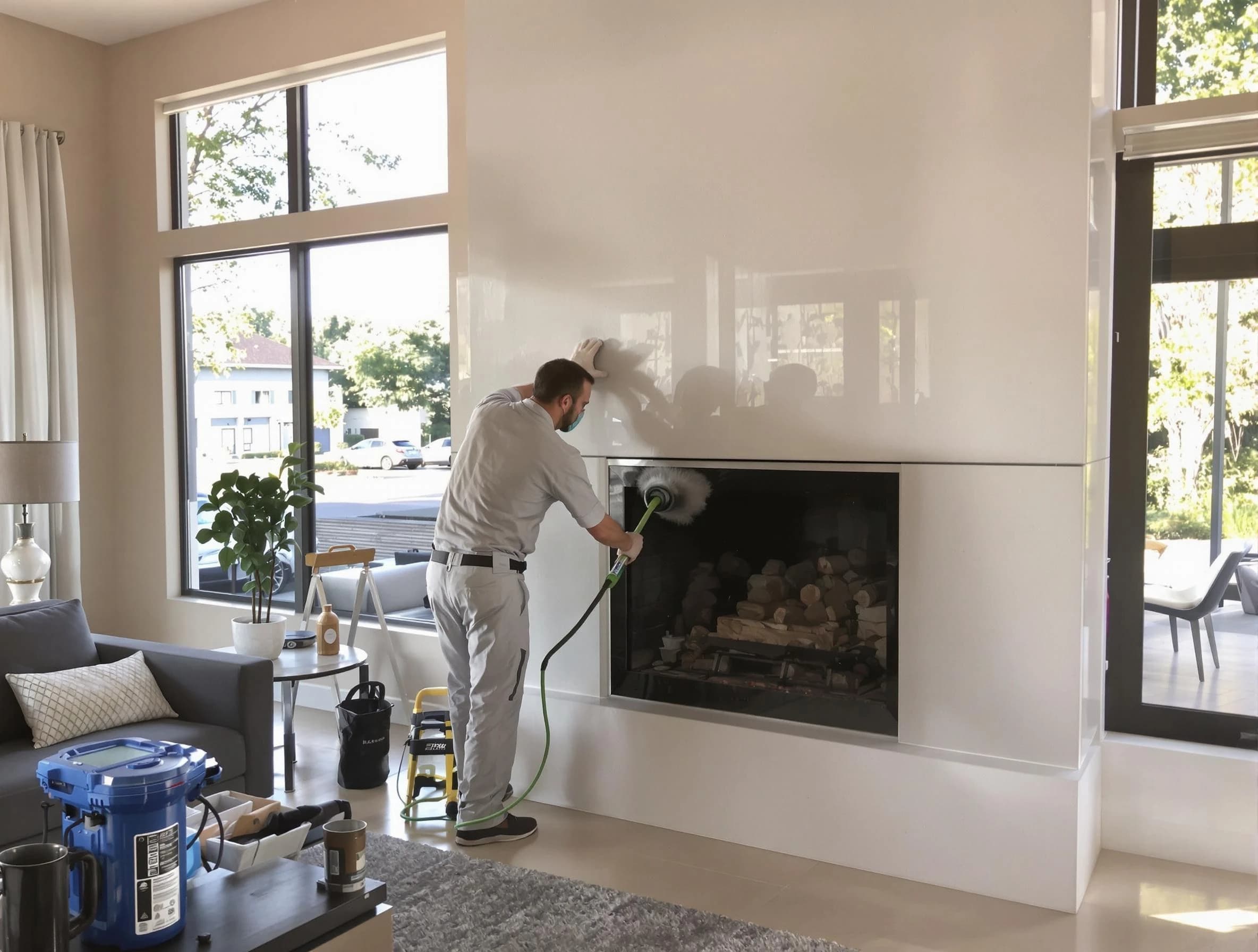 White Oak Chimney Sweep performing thorough soot removal in White Oak, PA