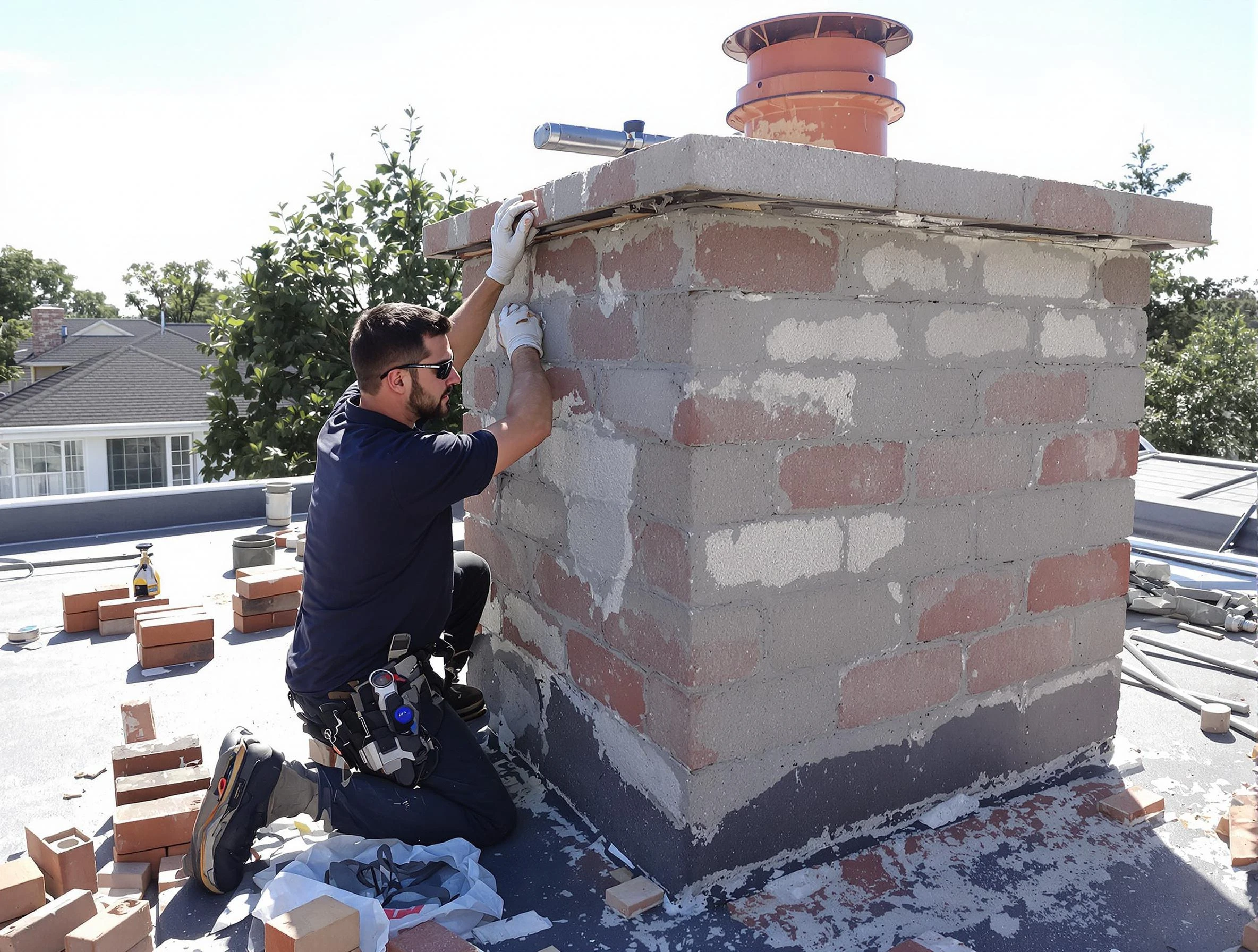 Advanced chimney repair process by White Oak Chimney Sweep in White Oak, PA