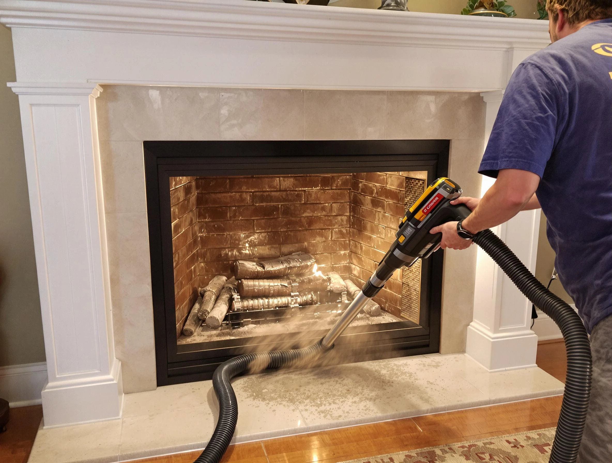Fireplace cleaning performed by White Oak Chimney Sweep in White Oak, PA